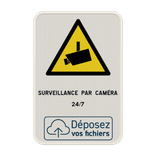 Panneau propriété sous surveillance vidéo personnalisable - plusieurs dimensions
