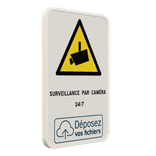 Panneau propriété sous surveillance vidéo personnalisable - plusieurs dimensions