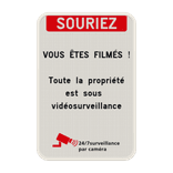 Panneau vidéosurveillance personnalisable - Souriez, vous êtes filmés - plusieurs dimensions