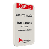 Panneau vidéosurveillance personnalisable - Souriez, vous êtes filmés - plusieurs dimensions