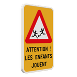 Panneau Attention aux enfants personnalisable - zone scolaire et aire de jeux - plusieurs dimensions