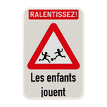 Panneau « Ralentissez ! Les enfants jouent » personnalisable - plusieurs dimensions