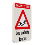 Panneau « Ralentissez ! Les enfants jouent » personnalisable - plusieurs dimensions