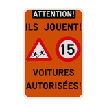 Panneau d’information « Ils jouent ! » réfléchissant - plusieurs dimensions
