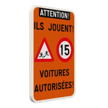Panneau d’information « Ils jouent ! » réfléchissant - plusieurs dimensions