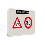 Panneau zone scolaire enfants et 30km/h - plusieurs dimensions