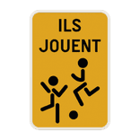 Panneau d'information « Ils jouent » - plusieurs dimensions