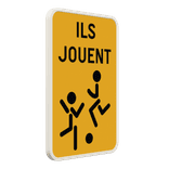 Panneau d'information « Ils jouent » - plusieurs dimensions
