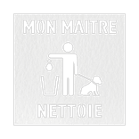 Pochoir de marquage au sol « Mon maitre nettoie » - plusieurs dimensions