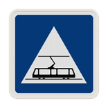 Panneau C20c – Traversée de voies de tramways