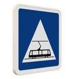 Panneau C20c – Traversée de voies de tramways