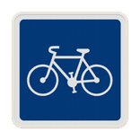 Panneau C113 – Piste ou bande cyclable conseillée et réservée aux cycles à deux ou trois roues