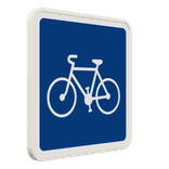 Panneau C113 – Piste ou bande cyclable conseillée et réservée aux cycles à deux ou trois roues