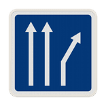 Panneau C24b – Voies affectées (3 voies)