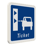 Panneau C62 – Présignalisation d’une borne de retrait de ticket de péage