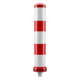 Pole Cone fietspadpaal Ø130x800mm rood/wit verwijderbaar - reflecterend