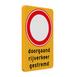 Verkeersbord RVV C01 doorgaand rijverkeer gestremd - reflecterend