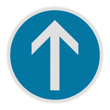 Panneau B21b – Direction obligatoire tout droit à la prochaine intersection