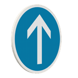 Panneau B21b – Direction obligatoire tout droit à la prochaine intersection