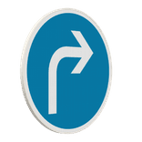 Panneau B21c1 – Direction obligatoire à droite à la prochaine intersection