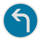 Panneau B21c2 – Direction obligatoire à gauche à la prochaine intersection