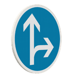 Panneau B21d1 – Directions obligatoires tout droit ou à droite