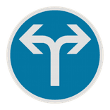 Panneau B21e – Directions obligatoires à droite ou à gauche