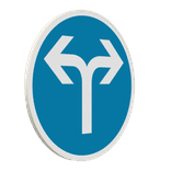 Panneau B21e – Directions obligatoires à droite ou à gauche