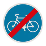 Panneau B40 – Fin de piste ou bande cyclable obligatoire