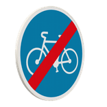 Panneau B40 – Fin de piste ou bande cyclable obligatoire