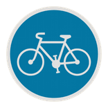 Panneau B22a – Piste ou bande obligatoire pour les cycles