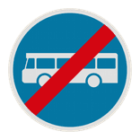 Panneau B45 – Fin de voie réservée aux véhicules des services réguliers de transport en commun