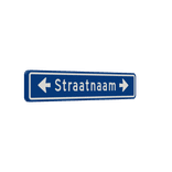 Straatnaambord 14 karakters 800x150 mm met pijl NEN 1772