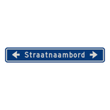 Straatnaambord 18 karakters 1000x150 mm met pijl NEN 1772