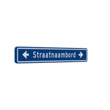 Straatnaambord 18 karakters 1000x150 mm met pijl NEN 1772