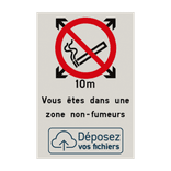 Interdiction de fumer - Texte personnalisé - Logo personnalisé
