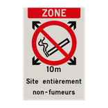 Zone - Interdiction de fumer - Texte personnalisé