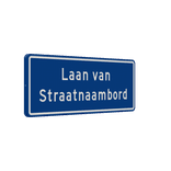 Straatnaambord 28 karakters 800x300 mm 2 regelig NEN 1772