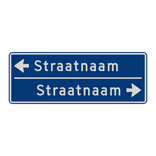 Straatnaambord 14 karakters 800x300 mm 2 regelig met pijl NEN 1772