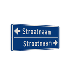 Straatnaambord 14 karakters 800x300 mm 2 regelig met pijl NEN 1772