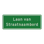 Straatnaambord groen 28 karakters 800x300 mm 2 regelig NEN 1772