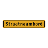 Straatnaambord geel 14 karakters 800x150mm