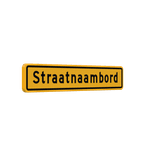 Straatnaambord geel 14 karakters 800x150mm
