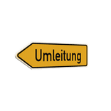 Umleitungsschilder 454-10 Umleitung linksweisend - reflektierend