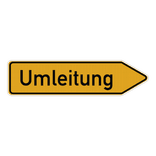 Umleitungsschilder 454-20 Umleitung rechtsweisend - reflektierend