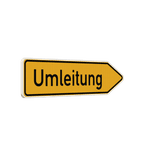 Umleitungsschilder 454-20 Umleitung rechtsweisend - reflektierend