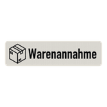 Schild Warenannahme weiß/schwarz - reflektierend