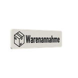 Schild Warenannahme weiß/schwarz - reflektierend