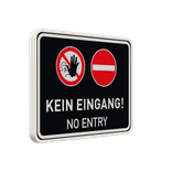 Schild Kein Eingang (no entry) - reflektierend
