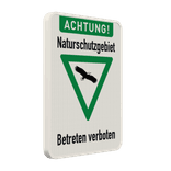 Schild Naturschutzgebiet, betreten verboten - reflektierend